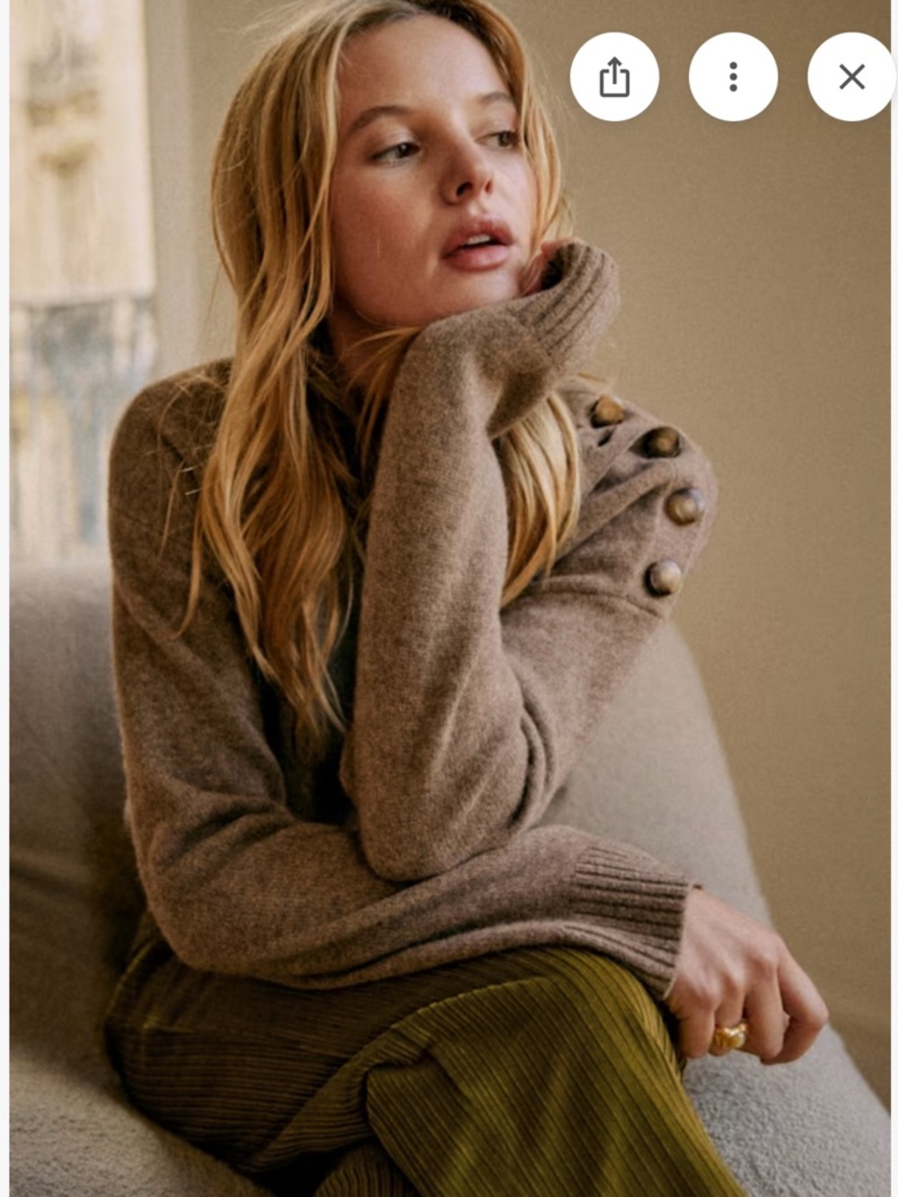 Sezane Elena Jumper in Dark Taupe - Picture 8 of 10